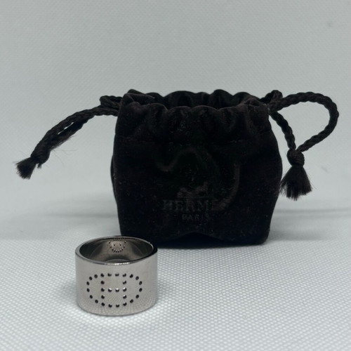 Hermes H silver ring like new