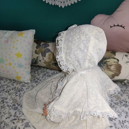 Vintage doll 48cm used with mechanism on back