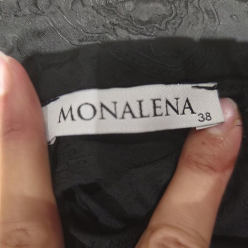 Monnalisa black blouse like new with embossed design and decorative buttons
