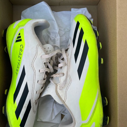 Adidas kids football shoes used, size 36, white and green