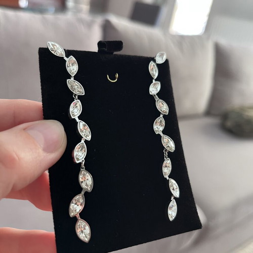 Rebecca Lumiere Crystal earrings, silver