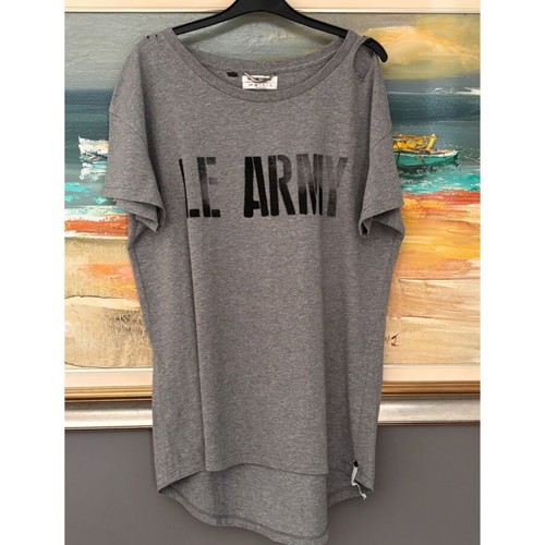 One Teaspoon Le Army Distressed Oversized T-shirt like new, grey