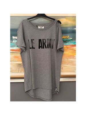 One Teaspoon Le Army Distressed Oversized T-shirt like new, grey