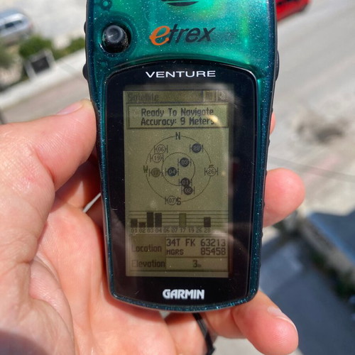 Garmin eTrex Venture GPS used with box and accessories