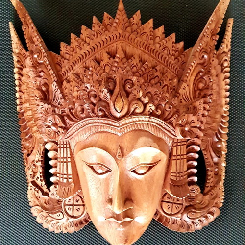Collectible wooden handmade mask from Bali used