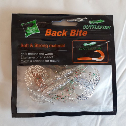 Fishing silicone lures used, 6 packs of shad and curly tail types