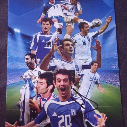 Giorgos Karagounis Euro 2004 autograph A4 size, genuine