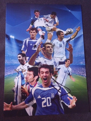 Giorgos Karagounis Euro 2004 autograph A4 size, genuine
