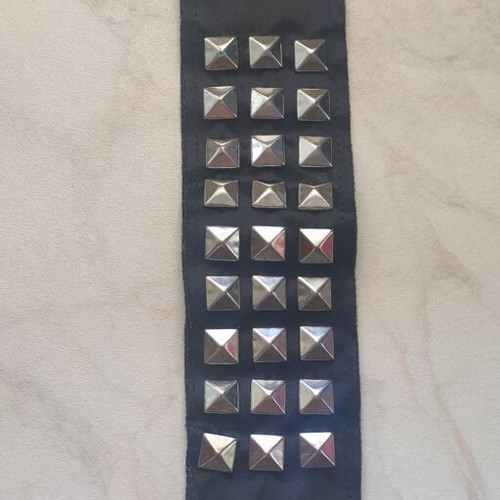 Punk Rock Bracelet with Studs like new, black and silver
