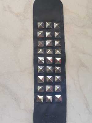Punk Rock Bracelet with Studs like new, black and silver