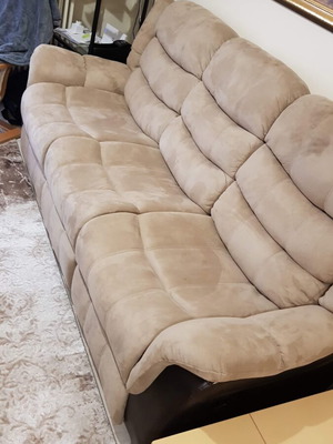 Καναπές Lazysofa 3θέσιος με ανακλίσεις, σαν καινούργιος, μπεζ