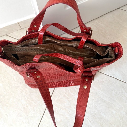 Vintage Uterque women's shoulder bag like new, red croco