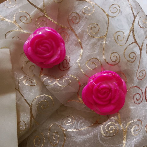 Handmade rose-shaped soaps new in packaging