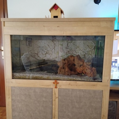 Aquarium furniture 350 liters used with EHEIM filter and LED lighting