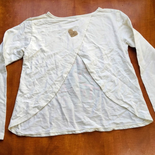 Blouse with open back used, white, size L