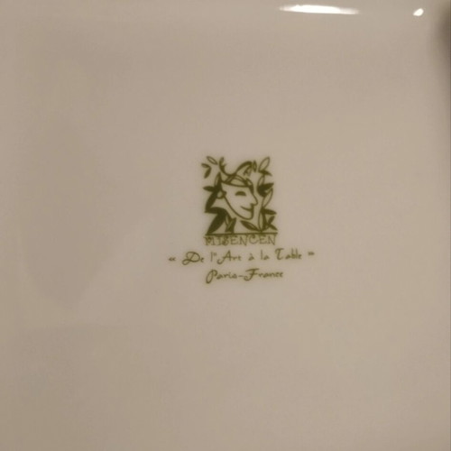 Misencen porcelain decorative square plate with hot air balloon design