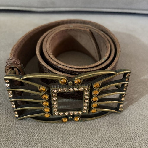 Vera Pelle Imperial men's belts used, brown leather, 100 cm