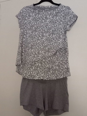 Women's summer pajama set new, size Medium, gray