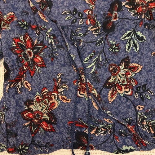 Hollister floral boho wrap blouse like new, blue and red