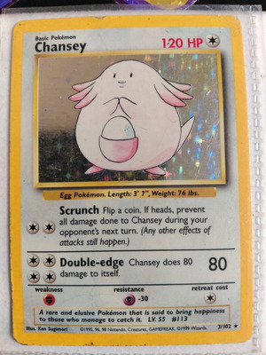 Chansey Base Set Unlimited 1999 Holo Pokemon card
