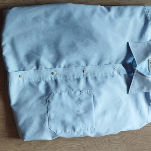 Christian Berg men's light blue non-iron dress shirt, L