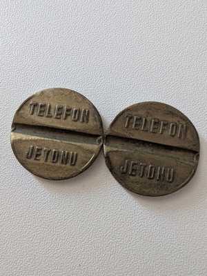 Vintage Turkish Telephone Tokens PTT used, brass