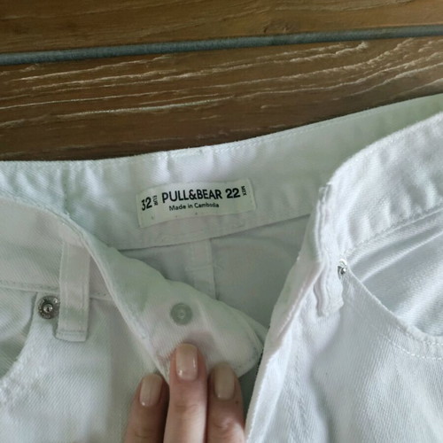 Τζιν σορτσάκι Pull & Bear καινούργιο, άσπρο, μέγεθος XS