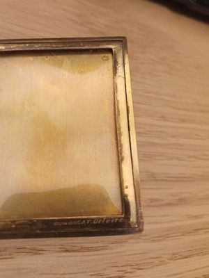 Vintage Puiforcat Orfèvre triptych frame used, silver plated