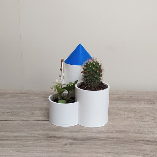 Mykonos Windmill 3D Printed Decorative Planter New