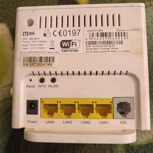 Modem Router ZTE forthnet used, compatible with all networks