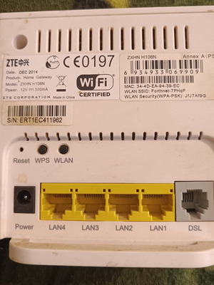 Modem Router ZTE forthnet used, compatible with all networks