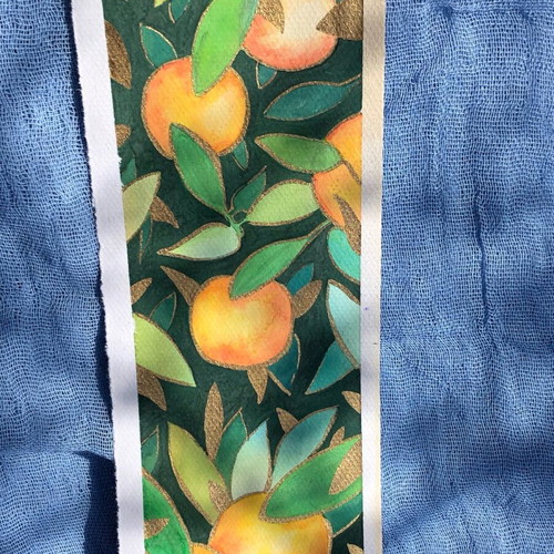 Watercolour painting new 10.5 x 29.6 cm