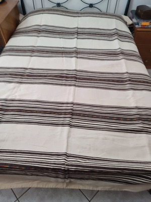 Woven blanket used, traditional loom, 180x240 cm