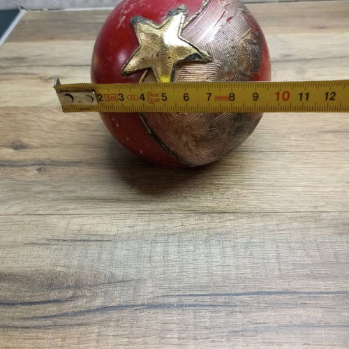 Christmas candle large ball-shaped burgundy color new