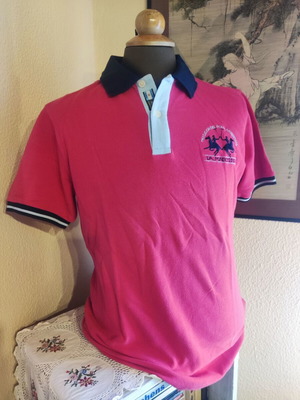 La Martina men's polo shirt used, size M, red