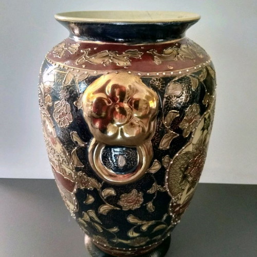 Satsuma vase set used, height 32 cm