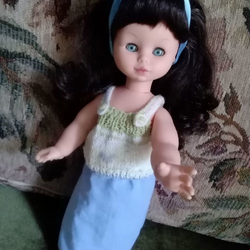 Vintage doll 70's used with handmade clothes