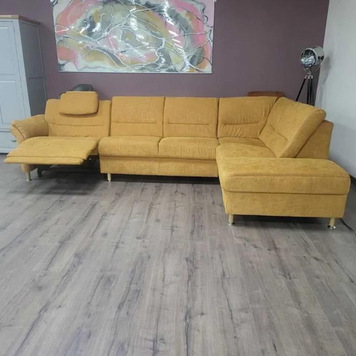 Dakar corner sofa new, cinnamon fabric with electric relax mechanism