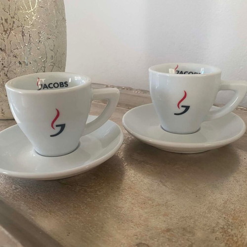 Jacobs collectible espresso coffee cups set of 2 like new