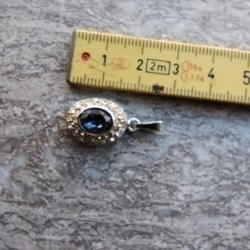 Silver 925 pendant new, blue and silver
