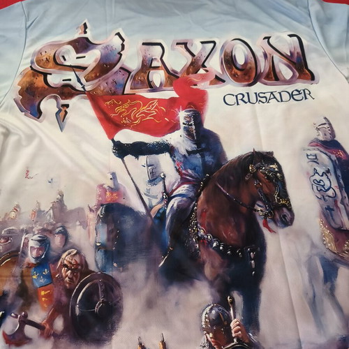 Saxon Crusader T-shirt XL new, colorful polyester fabric