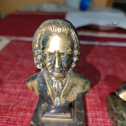 Vintage bronze busts set of 4 used decorative figurines