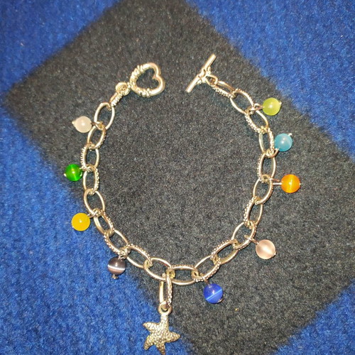 Handmade bracelet with cat's eye like new, summer style