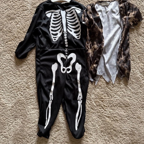 Skeleton costume for children 3-4 years like new