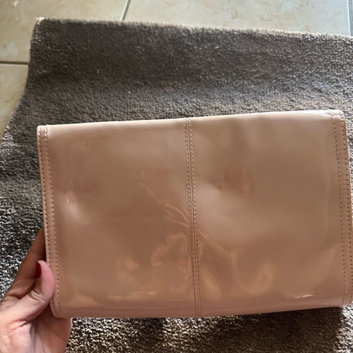 Pink plush envelope bag used, crossbody