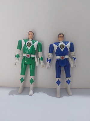 Power Rangers Flip Head Bandai πράσινος και μπλε φιγούρες σαν καινούργιο
