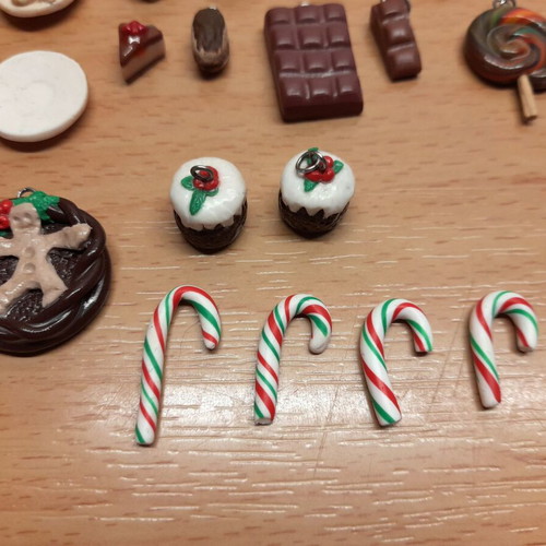 Handmade polymer clay elements new, miniature sweets