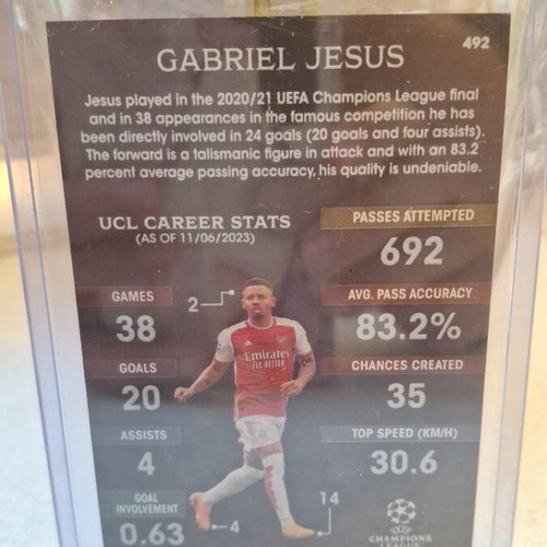 Gabriel Jesus Topps Black Edge Edition card