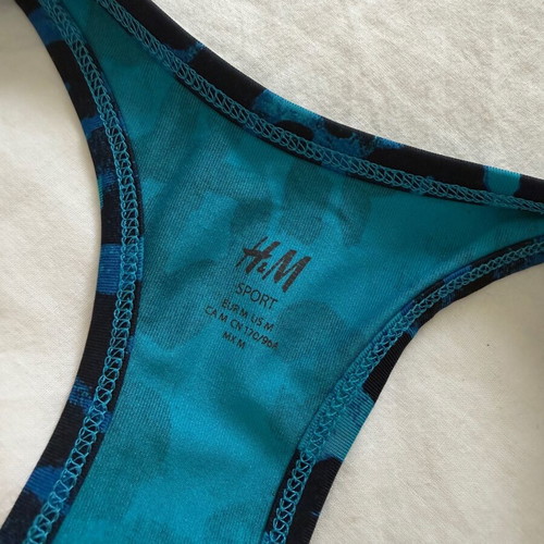 H&M Sport Blue Leopard Print Workout Tank Top used, size M