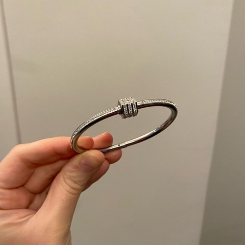 Silver bangle bracelet with crystals like new